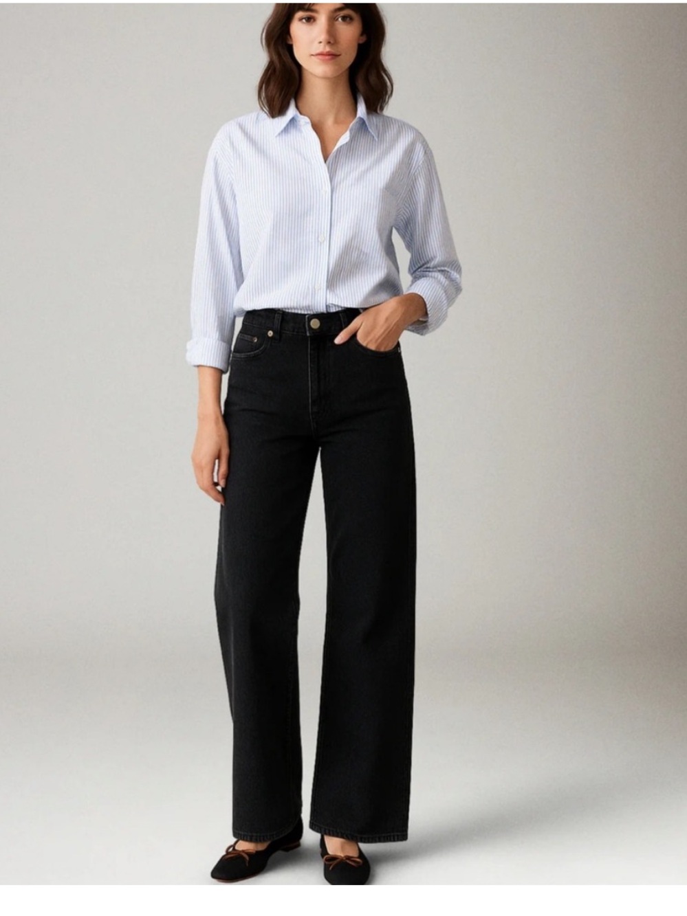 Levi’s ribcage wide leg jeans NEW 26 black - Picture 2 of 15